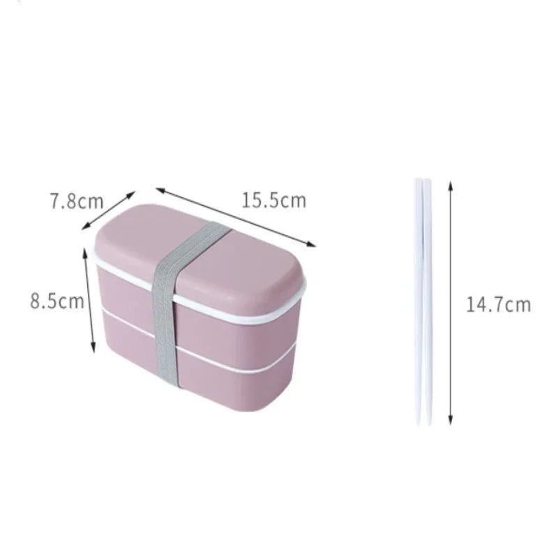 New Portable Leak-Proof Food Double-Layer Bento Box Lunch Box Lunch Box for Kids Food Container Food Storage Snack