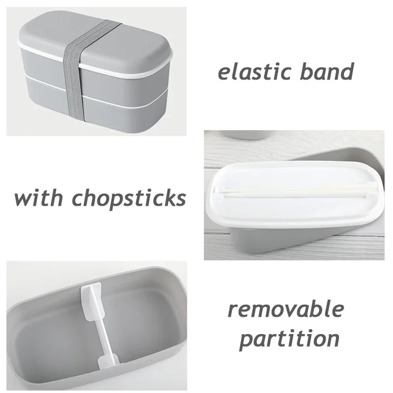 New Portable Leak-Proof Food Double-Layer Bento Box Lunch Box Lunch Box for Kids Food Container Food Storage Snack