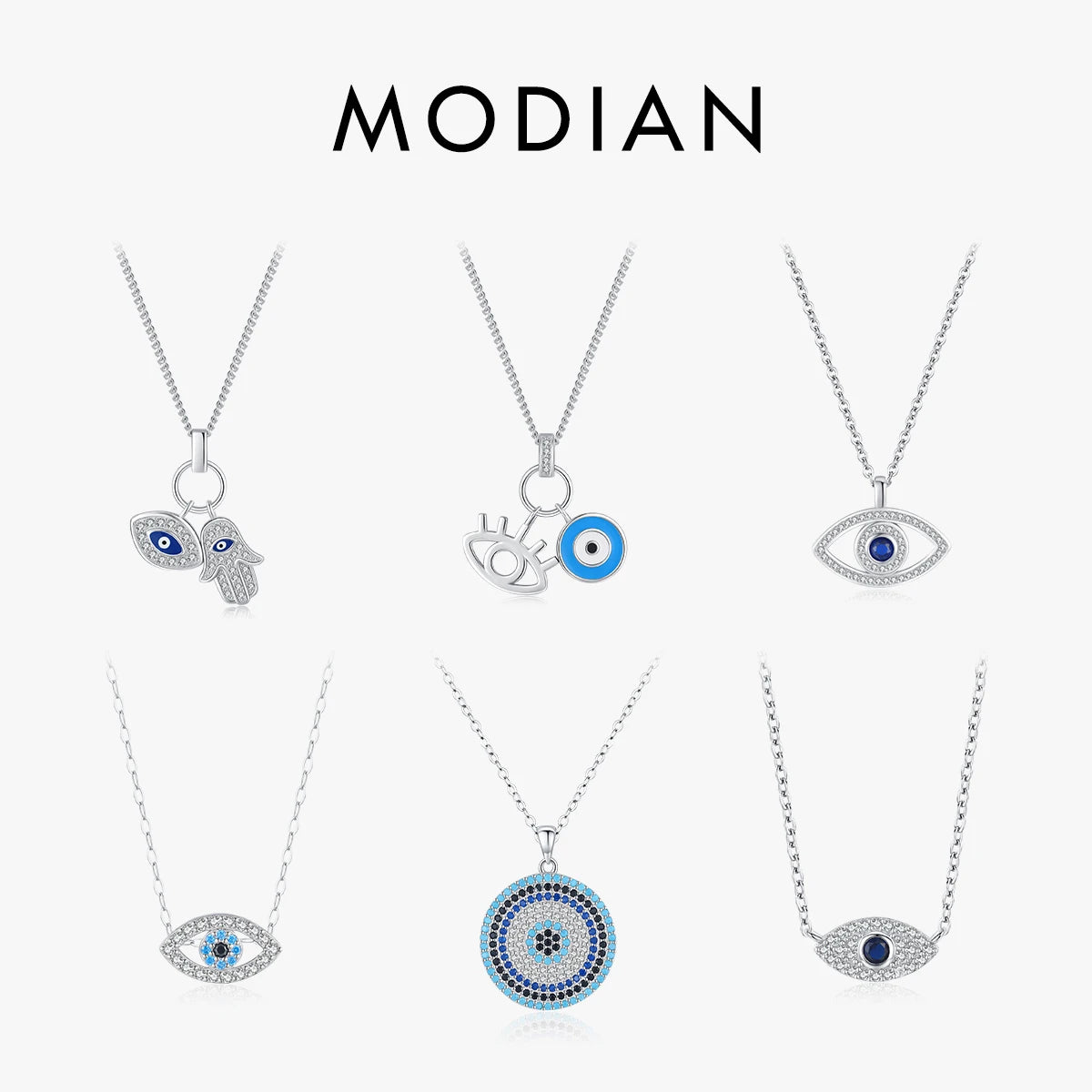 925 Sterling Silver Sexy Eyelash the Hand of Fatima Turquoise Pendant Lucky Blue Eye Necklace for Women Fine Jewelry Gift