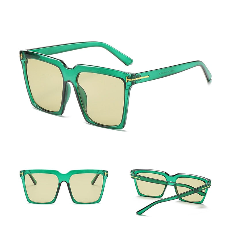 Oversize Square Sunglasses Women Vintage
