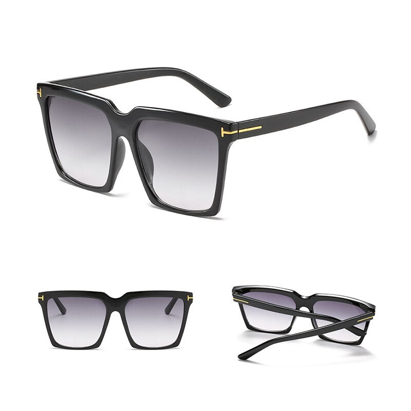Oversize Square Sunglasses Women Vintage