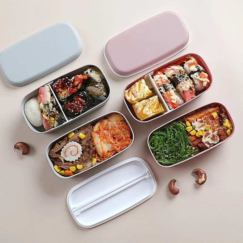 New Portable Leak-Proof Food Double-Layer Bento Box Lunch Box Lunch Box for Kids Food Container Food Storage Snack