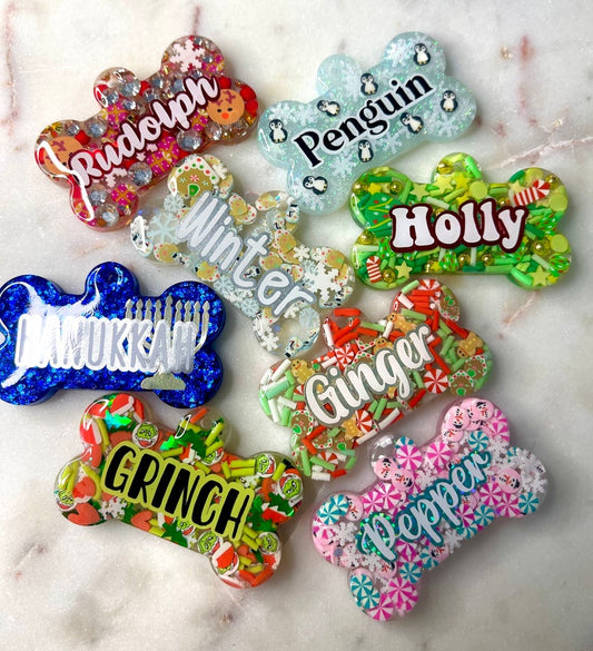 Winter/ Christmas/ Holiday Custom Dog Tags