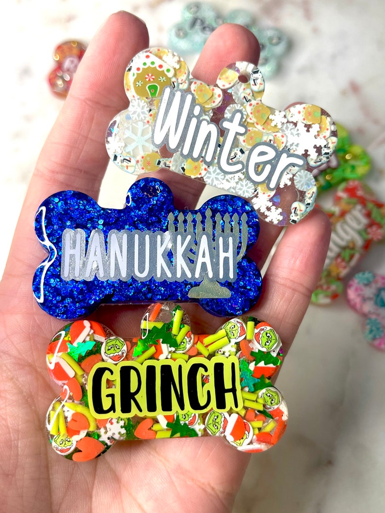 Winter/ Christmas/ Holiday Custom Dog Tags