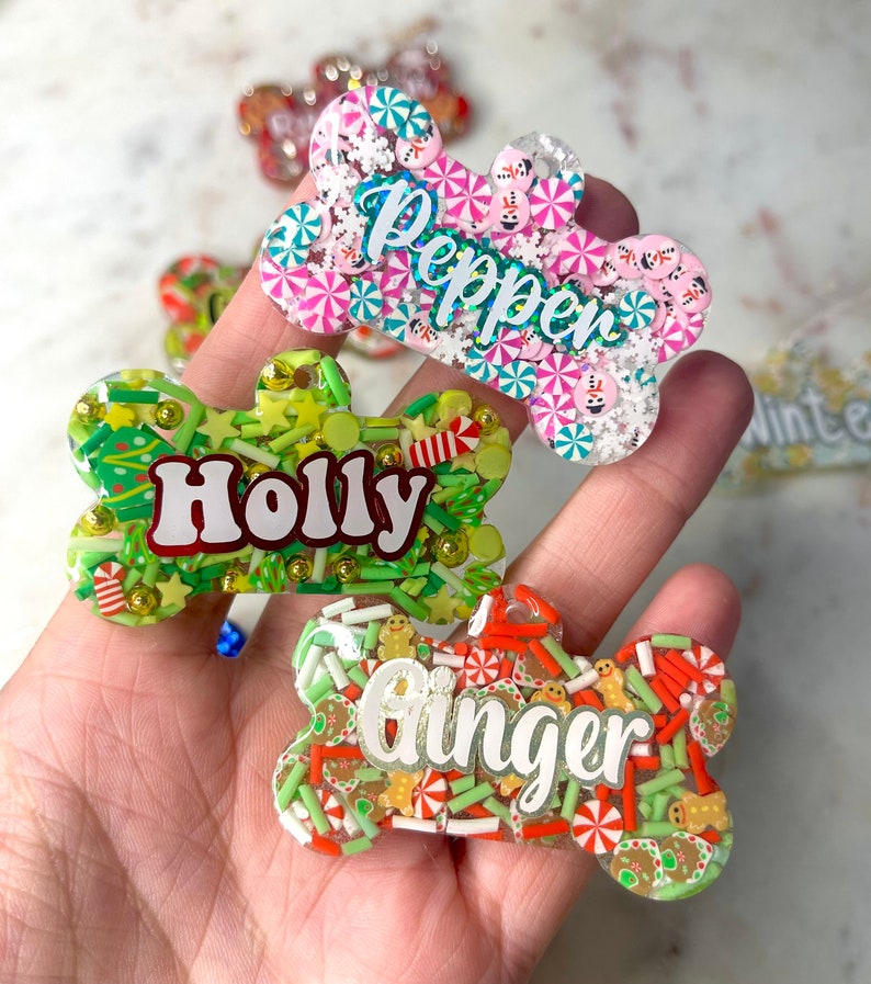 Winter/ Christmas/ Holiday Custom Dog Tags